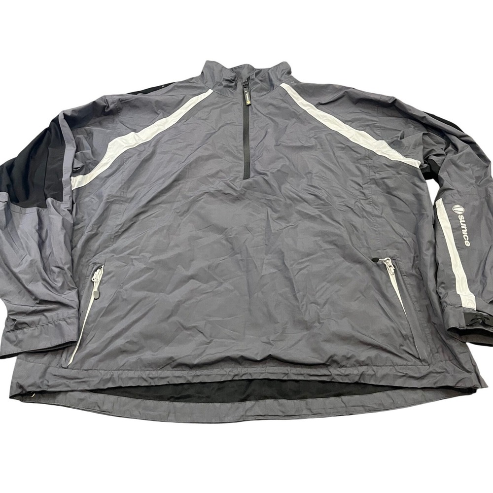 Sunice Typhoon Pullover Jacket Mens XXL Gray White 1/4 Zip Windbreaker‎ Golf
